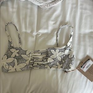 Stone Fox Swim Black and White Bikini Top